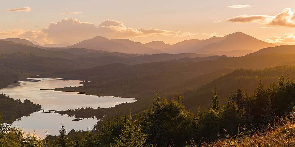 Loch Garry Summer Sunset - a Print for sale from Mountain Images by Ian Evans