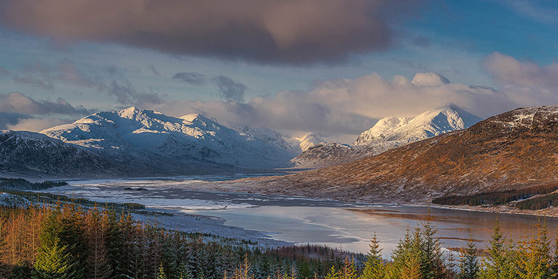 Loch Loyne and the mountains of Knoydart - a Print for sale from Mountain Images by Ian Evans