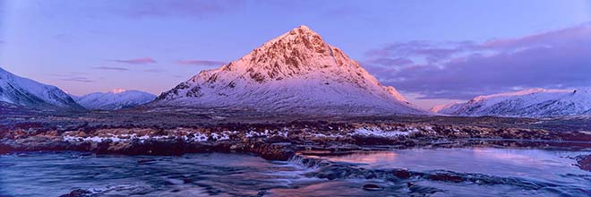 Alpenglow on Buachaille Etive Mor