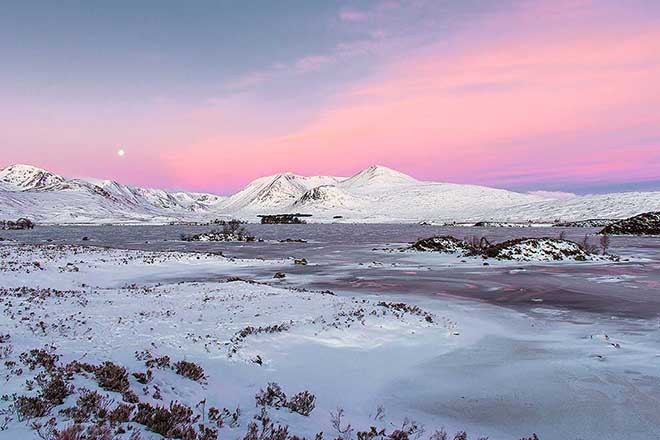 Rannoch Moor Sunrise and Moonset