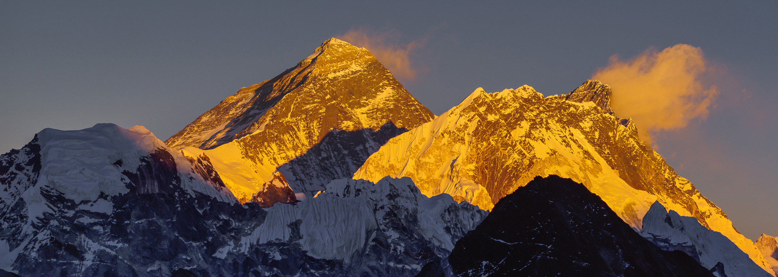 Everest, Lhotse and Nuptse at Sunset from Gokyo Ri, Nepal